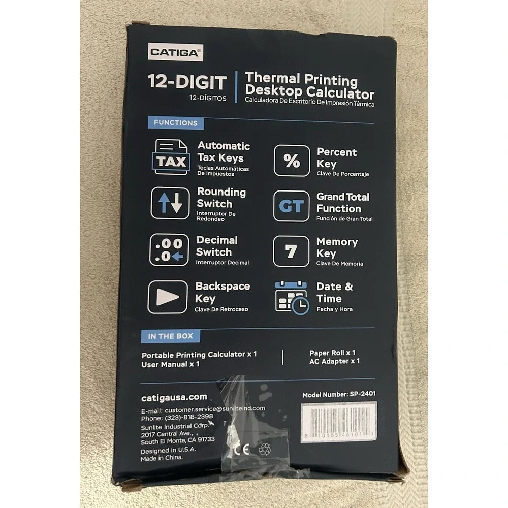 CATIGA 12 Digit Thermal Printing Calculator with Tape Print Out Ink-Free SP-2401